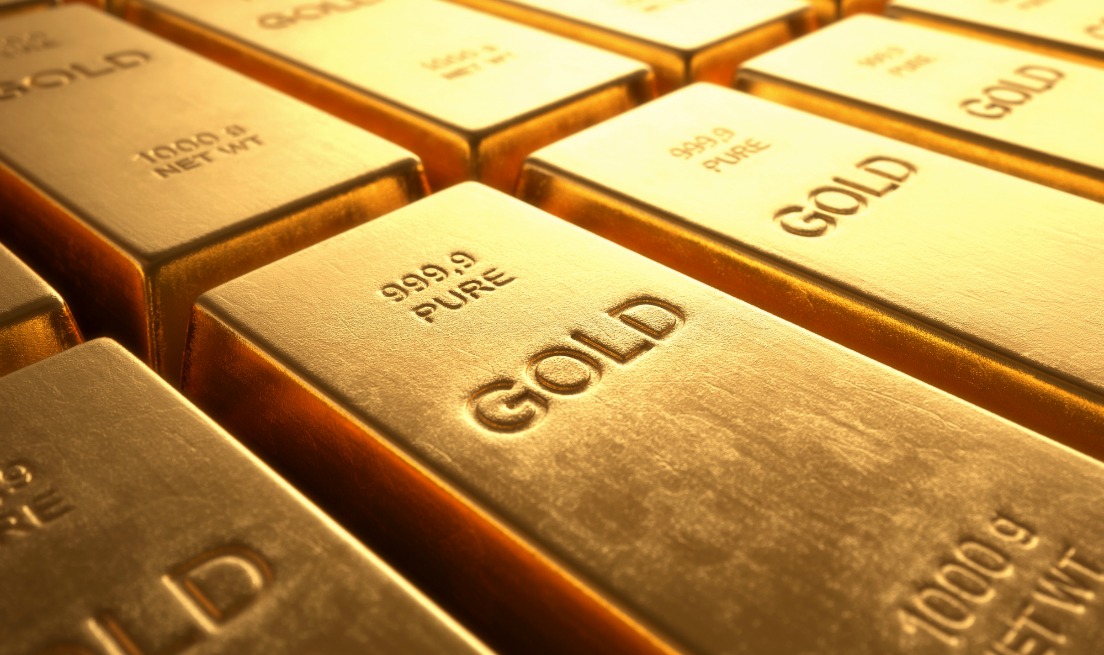 Gold Bars 1000 grams. Concept of wealth and reserve.